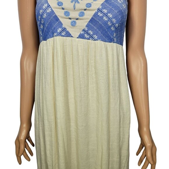 Anthropologie | Flying Tomatoes Women's Embroidered High Neck Maxi Dress Size L - Picture 4 of 12